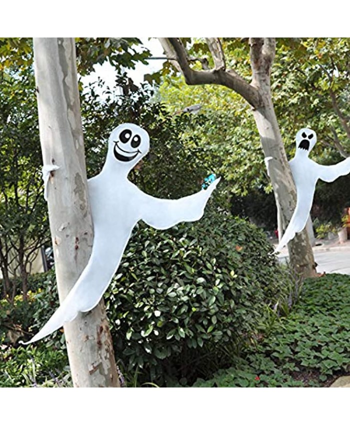 JOYIN 53" Halloween Bendable Tree Wrap Ghost 2 Pack for Halloween Decoration Outdoor Lawn Decor Tree Pilar Decorations Ghost Party Supplies