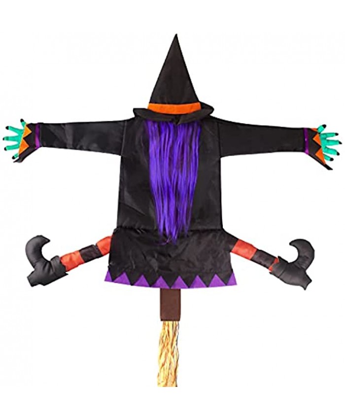 WISHDIAM Crashing Witch into Trees Hanging Halloween Decoration Outdoor Garden Porch Trunks or Pillars Decoration Props 2021 Update Version 45" H Size