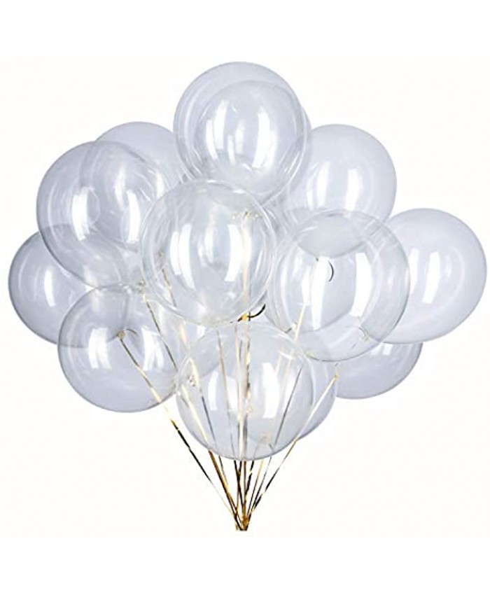 Aimto Clear Balloons Transparent Party Balloons,12 Inch–Pack of 100