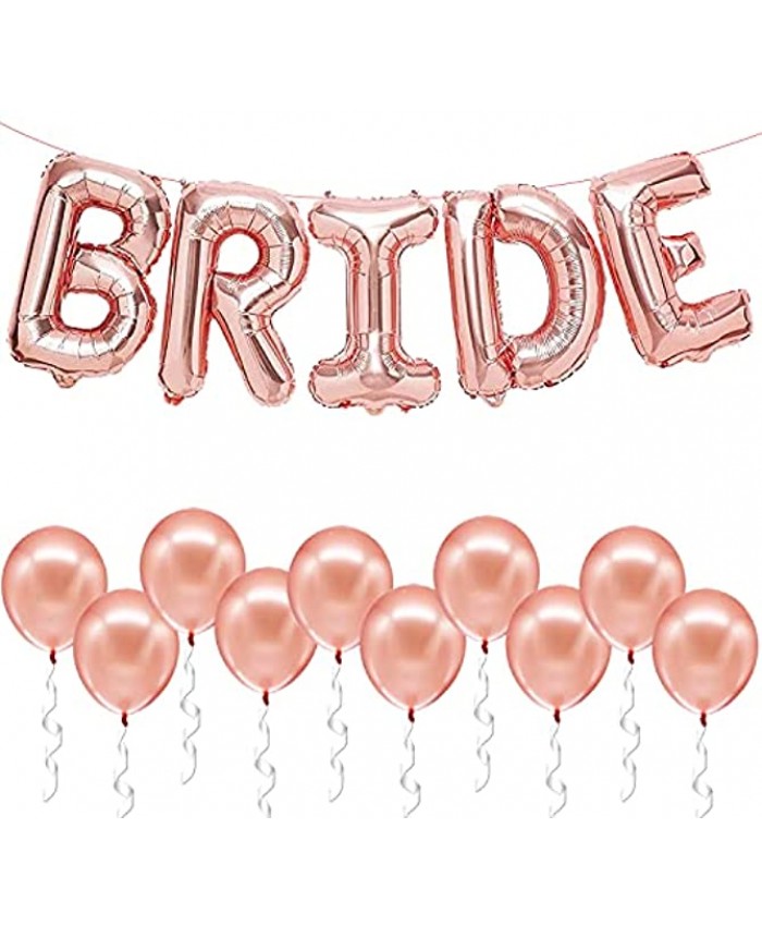 Bride Balloons Rose Gold 16 Inch Bride Balloon Bride Decorations | Bachelorette Party Decorations | Rose Gold Bride Balloon for Bridal Shower Decor | Bride Mylar Balloons for Engagement Wedding