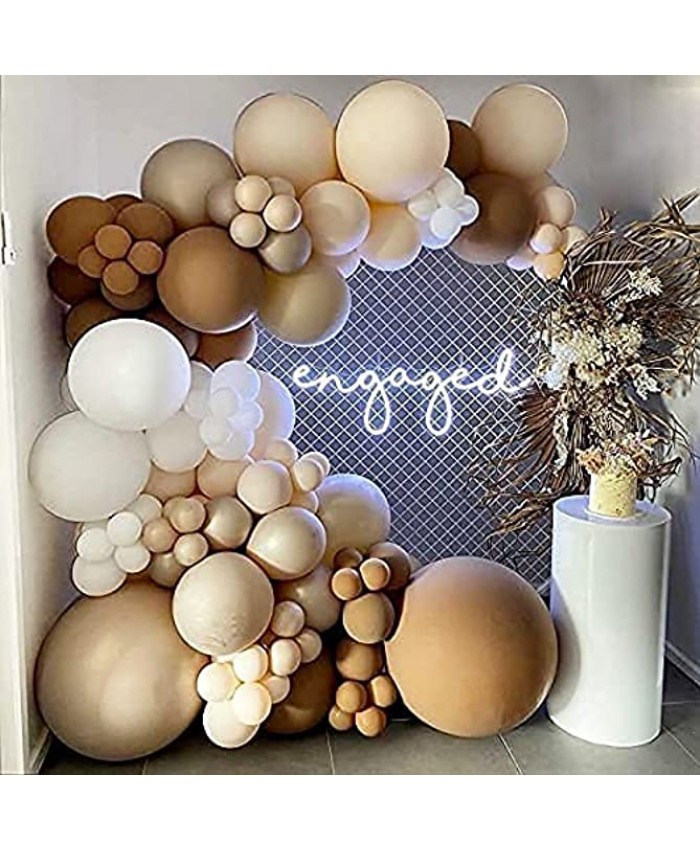 Brown Balloon Garland Kit neutral Cream Coffee Double-Stuffed Nude Blush Balloons For Baby Shower Decorations Wedding Neutral Party