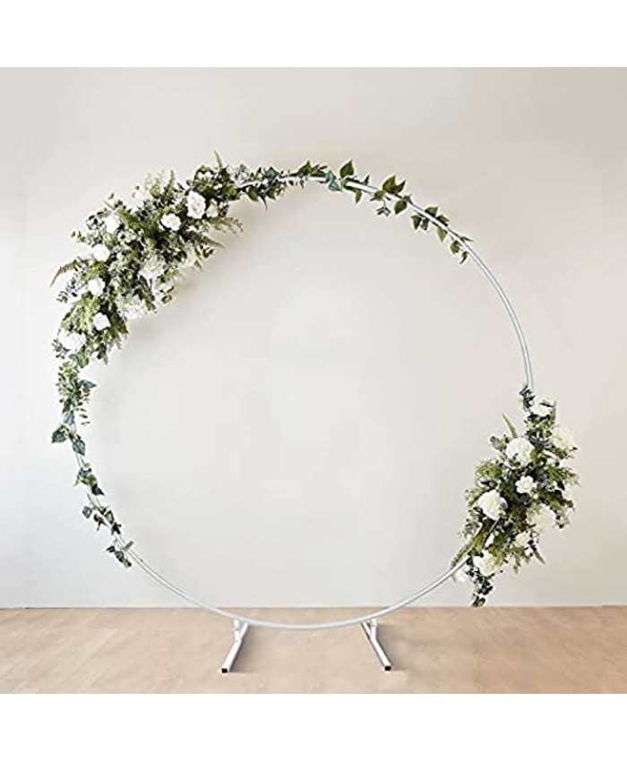 Doingart 6.8ft 2M White Round Metal Wedding Arch,Circle Balloon Arch Stand for Garden Yard Wedding Bridal Indoor Outdoor Party Decoration Does not Include Decorative Bouquets Balloons etc.