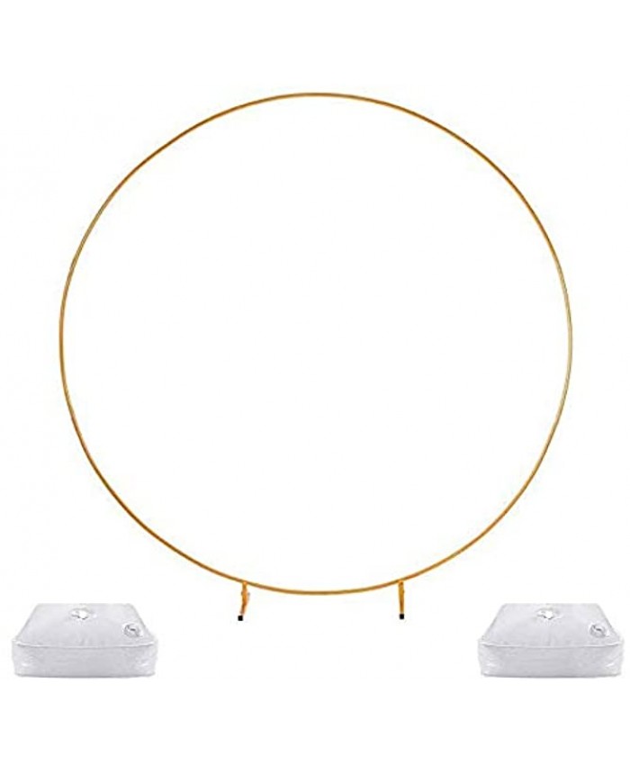 FONBALLOON PARTY Φ7.2ft 2.2m Large Size Golden Metal Round Balloon Arch kit Decoration for Birthday Party Decoration Wedding Decoration Graduation Decorations and Baby Shower Photo Background Decoration