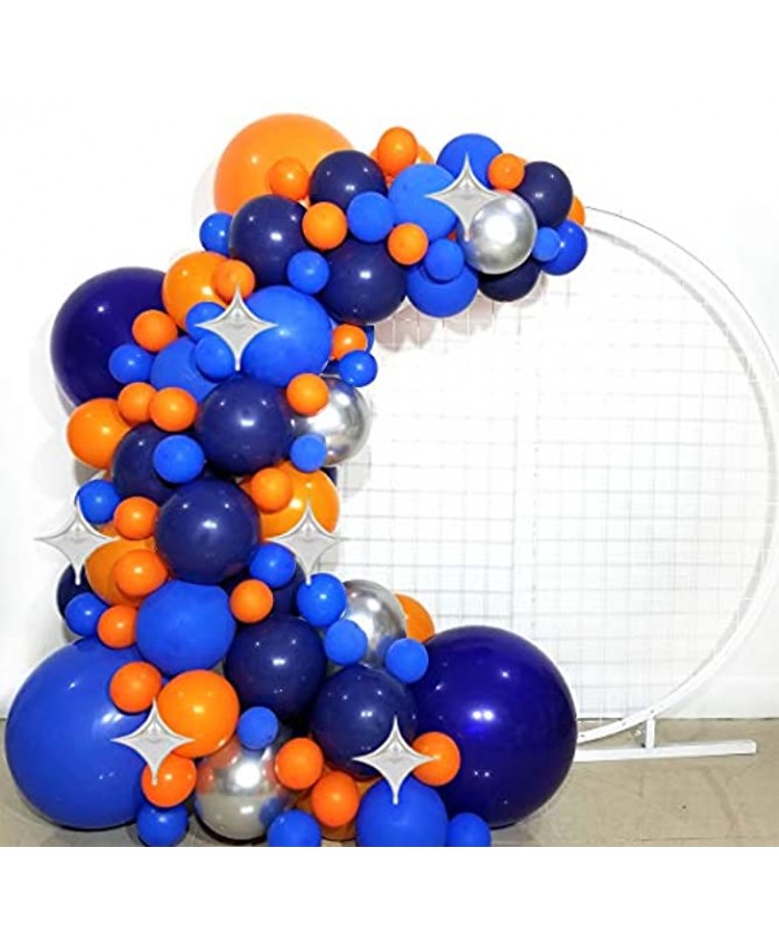 FUNPRT Outer Space Balloons Garland Silver Orange Blue Navy Latex Balloons for Men's Bbirthday Graduation Party Decor Balloons,113 Count