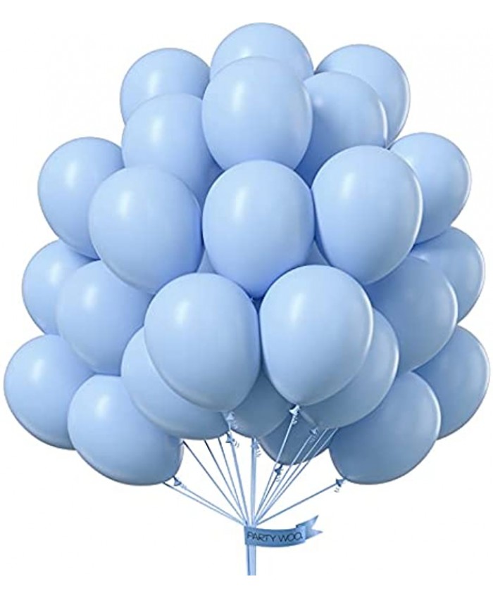 PartyWoo Blue Balloons 50 pcs 12 Inch Light Blue Balloons Latex Balloons Party Balloons Helium Balloons for Baby Shower Birthday Party Decorations Wedding Decorations Wedding Anniversary