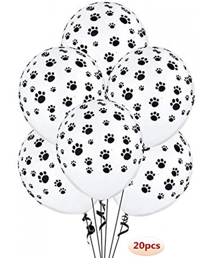 Paw Balloons 12 Inch Puppy Dog Paw Print Latex Party Supplies Round Latex Toys 20pcs Pack
