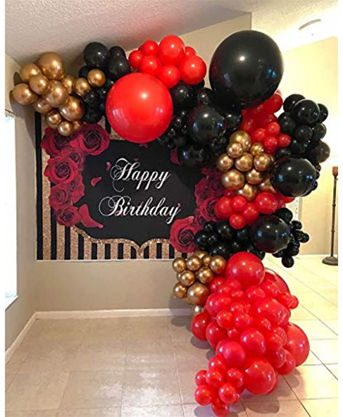 Red Black Metallic Gold DIY Balloon Arch Garland Kit-Party Supplies Metallic Gold Red Black Balloons for Baby&Bridal Shower Birthday Party Wedding Grad Anniversary Party