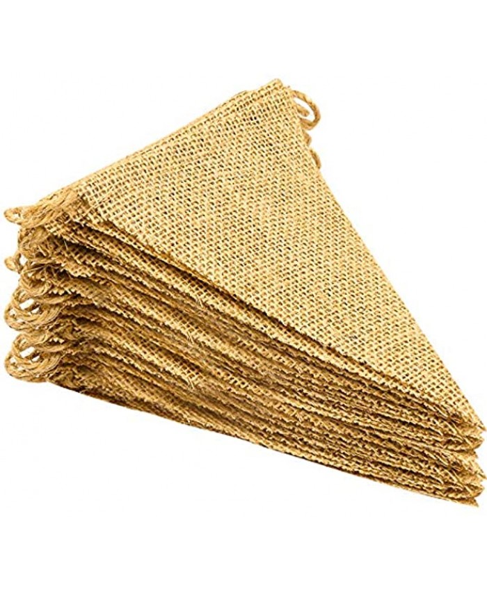 LEOBRO 48 Pcs Burlap Banner 36 Ft Triangle Flag,DIY Decoration for Holidays Wedding Camping Party and Any Occasion Shipping by FBA