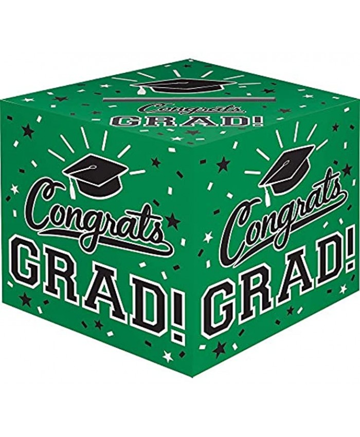 Amscan Grad Cardholder Box Box-12 | Green | 6 Pcs 12" x 12" x 12"