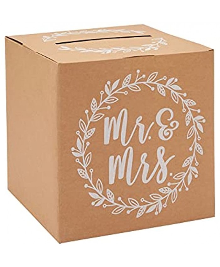 Sparkle and Bash Rustic Wedding Card Box for Reception Mr & Mrs Design 10 in