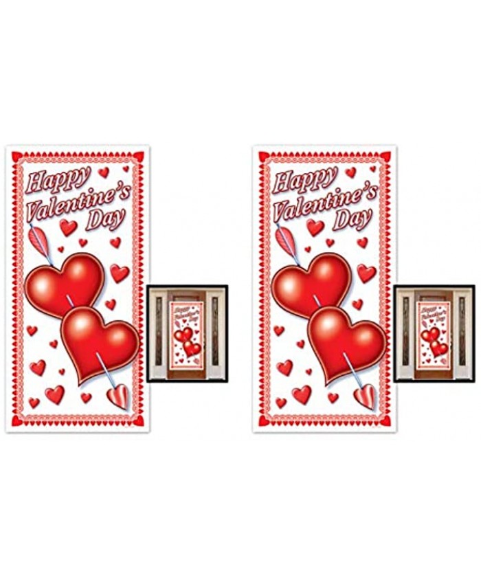 Beistle Happy Valentine's Day Door Covers 2 Piece 30" x 5' Red White