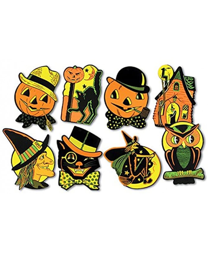 Beistle Pkgd Halloween Cutouts 8.5 inches x 9.25 inches 2 packs of 4 cutouts