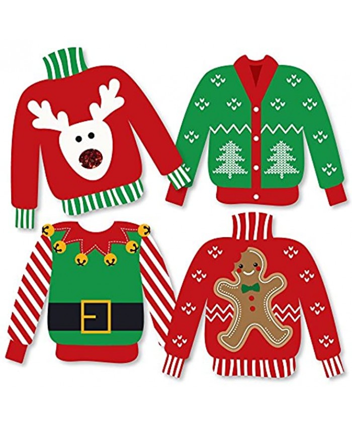 Big Dot of Happiness Ugly Sweater Sweater Decorations DIY Holiday and Christmas Party Essentials Set of 20
