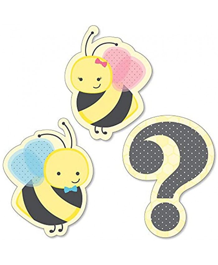 Big Dot of Happiness What Will It Bee DIY Shaped Gender Reveal Cut-Outs 24 Count