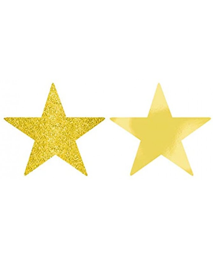 Star Cutouts | Gold | Pack of 5 | Party Decor