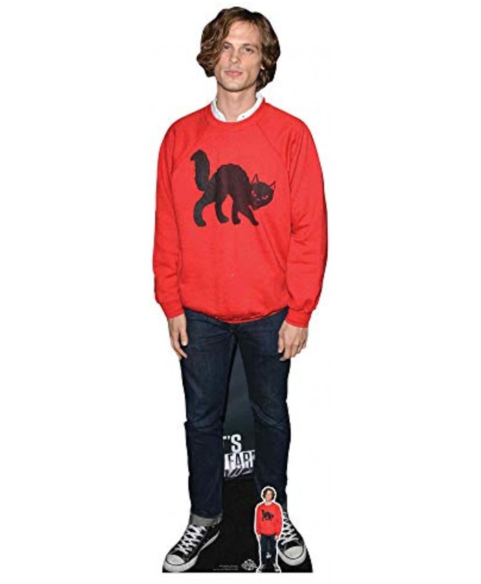 Star Cutouts Ltd CS857 Matthew Gray Gubler Red Jumper Lifesize Cardboard Cutout with Free Mini Standee Perfect Photo Gift for Fans Collectors Family and Friends Multicolour