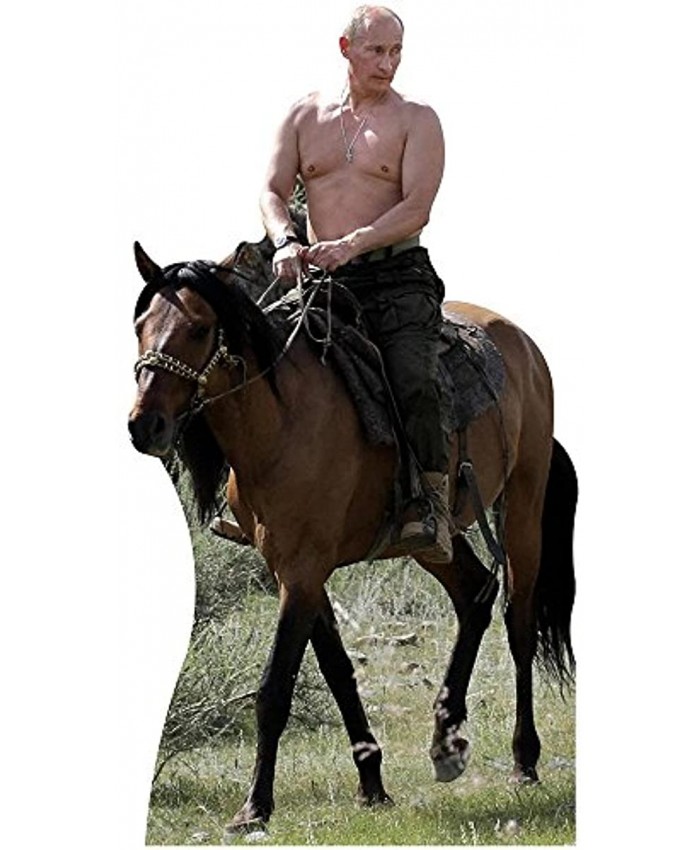 Wet Paint Printing + Design H10132 Shirtless Putin Riding Horse Cardboard Cutout Standup