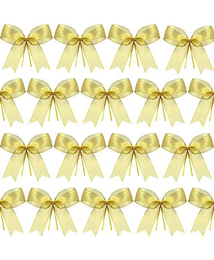 Sumind Christmas Bow Ribbon Bow for Christmas Tree Christmas Wreath Gift Decoration 72 Pieces