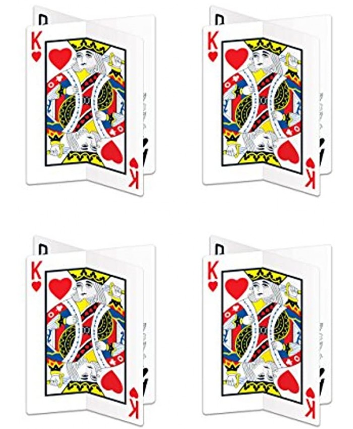 Beistle 4 Pieces 3-D playing card Centerpieces 12"  Multicolored