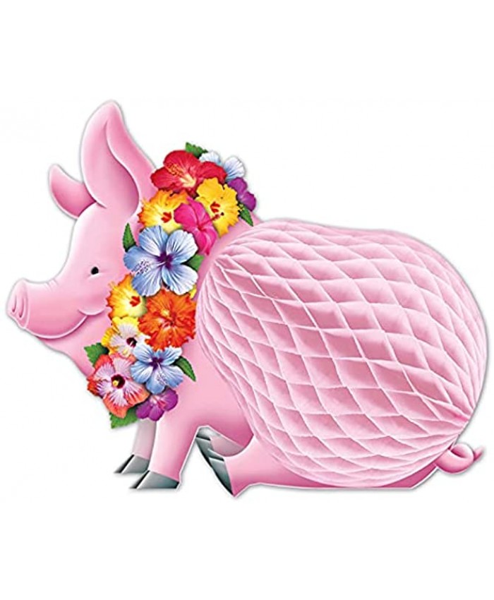 Beistle Luau Pig Table Centerpiece Decoration Summer Tropical Hawaiian Theme Party Supplies Pkg of 1 Multicolored