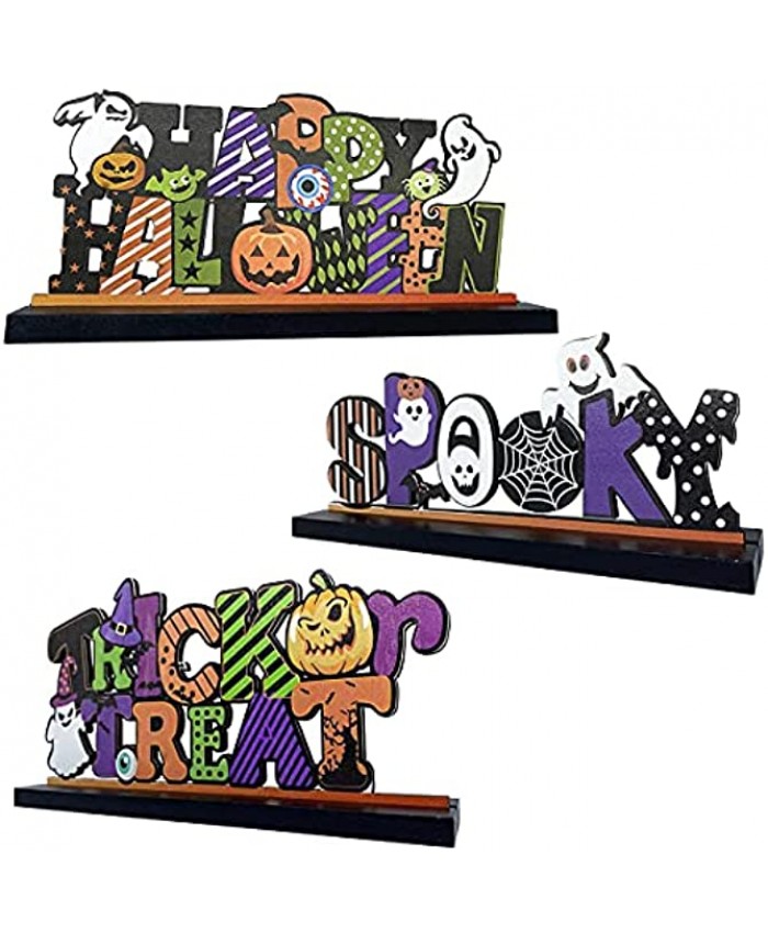 Halloween Table Decorations for Home Kitchen Cute Happy Halloween Party Desk Centerpieces Trick or Treat Spooky Decorative Sign for Office Decor