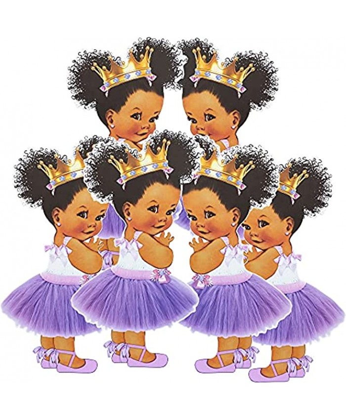 Lavender Princess Single Sided Cutouts African American Baby Shower Birthday Party Decoration 10 1 5 inches Tall