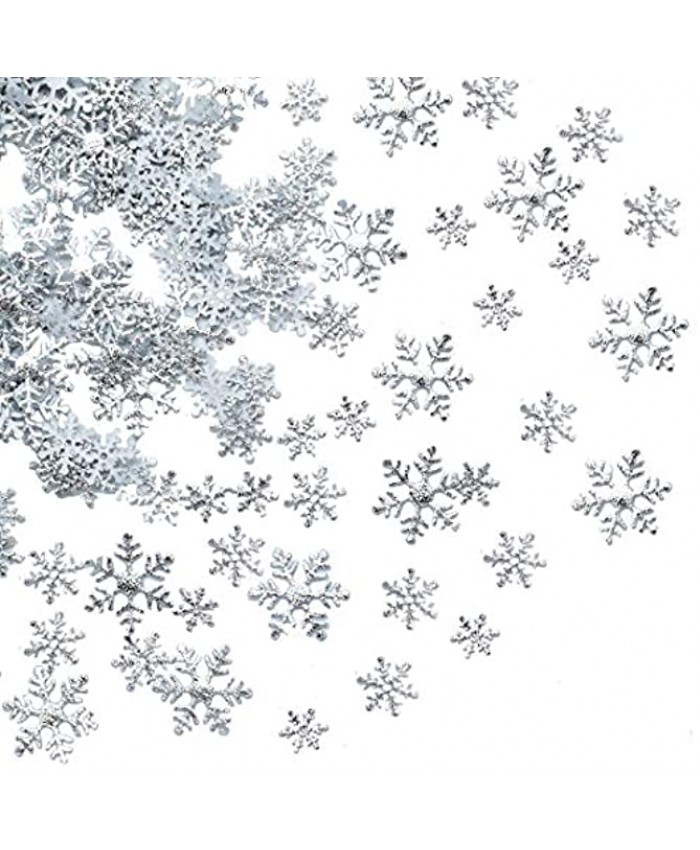 750pcs Snowflakes Confetti for Winter Wonderland Frozen Party Decorations Silver