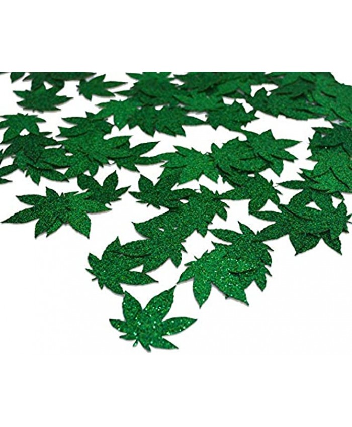 Marijuana Confetti for Marijuana Leaf Theme Party Decorations 420 Birthday,Single Green Weed Leaf Have a Dope Birthday Party Supplies Green