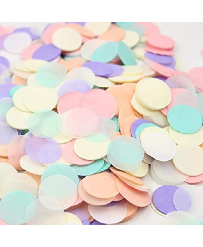 Mybbshower 1 Inch Pastel Tissue Paper Table Confetti Dots for Baby Shower Gender Reveal Birthday Party Decorations 2 oz