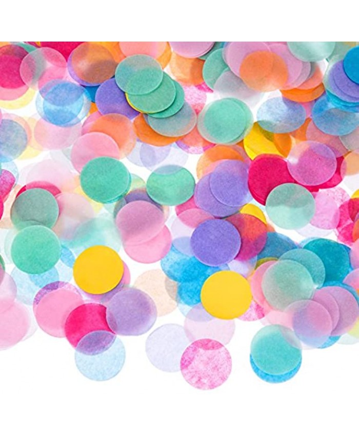 Outus 1 Inch Multicolor Round Tissue Confetti 10000 Pieces Multicolored