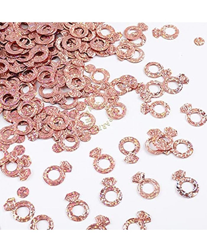 Rose Gold Diamond Ring Confetti for Wedding Party Bridal Shower Engagement Party Bachelorette Party Decoration Table Scatter