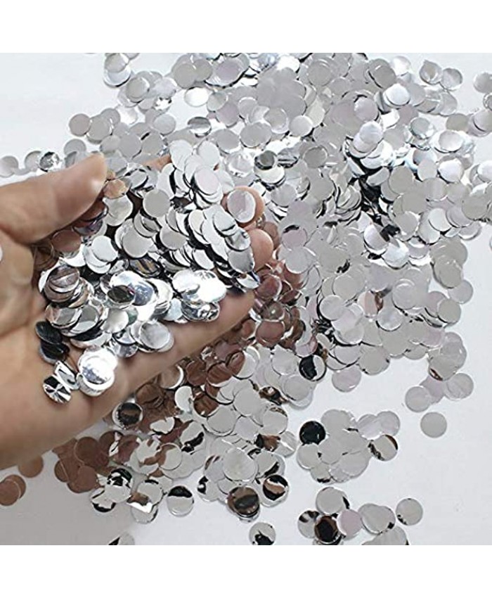 Silver Confetti 10mm Paper Confetti Circles for Party Wedding Decoration 3000 pcs