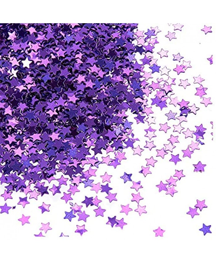 Star Confetti Sequin Stars Glitter Star Table Confetti for Art Decoration Party Supplies Pack of 30 Grams 6mm Purple