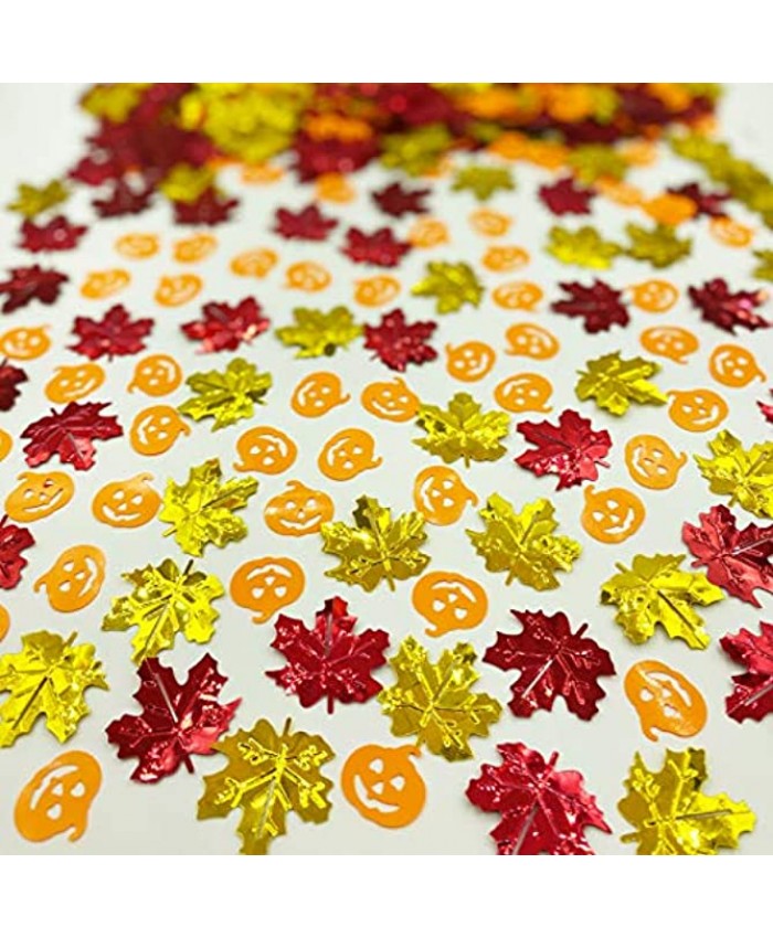 Thanksgiving Confeti Halloween Confetti-Maple Leaf Pumpkin Sequin Autumn Party Metallic Creater Fall Sequin Sprinkles Table Decorations For Holiday Party Supplies 1.6 OZ Maple Pumpkin