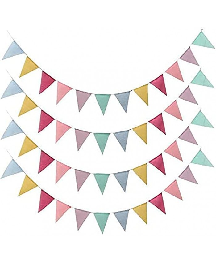 ToBeIT Triangle Flag 48 Flags Imitated Burlap Pennant Banner Multicolor Fabric Triangle Flag Bunting for Party and Festival Hanging Decoration Triangle Flags Banner