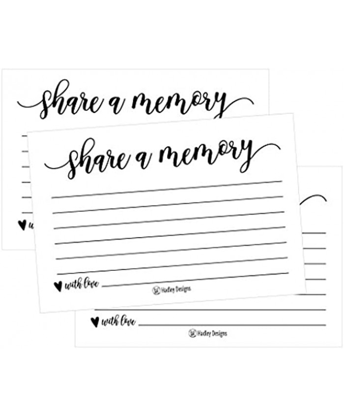 25 Funeral or Birthday Share a Memory Cards Keepsake Condolence Sympathy Memorial Acknowledgment Remembrance Appreciation Celebration of Life Service Supplies Guest Book Alternative Advice Game Idea