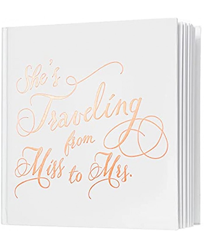 Calculs Polaroid Bridal Shower Guest Book 8.5" Square Event Guest Registry Books She's Traveling from Miss to Mrs