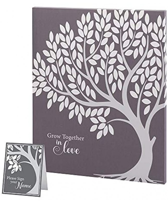 Lillian Rose Gray Wedding Guest Book Alternative Signing Tree in Black 17"x14"
