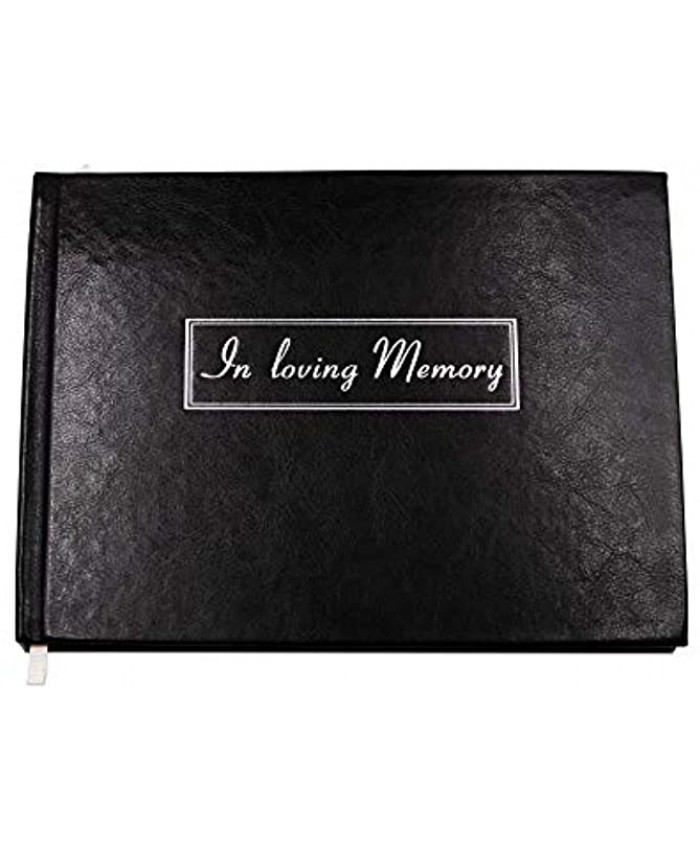 Photo Booth Frames Funeral Guest Book in Loving Memory 9x7 124 Pages Black