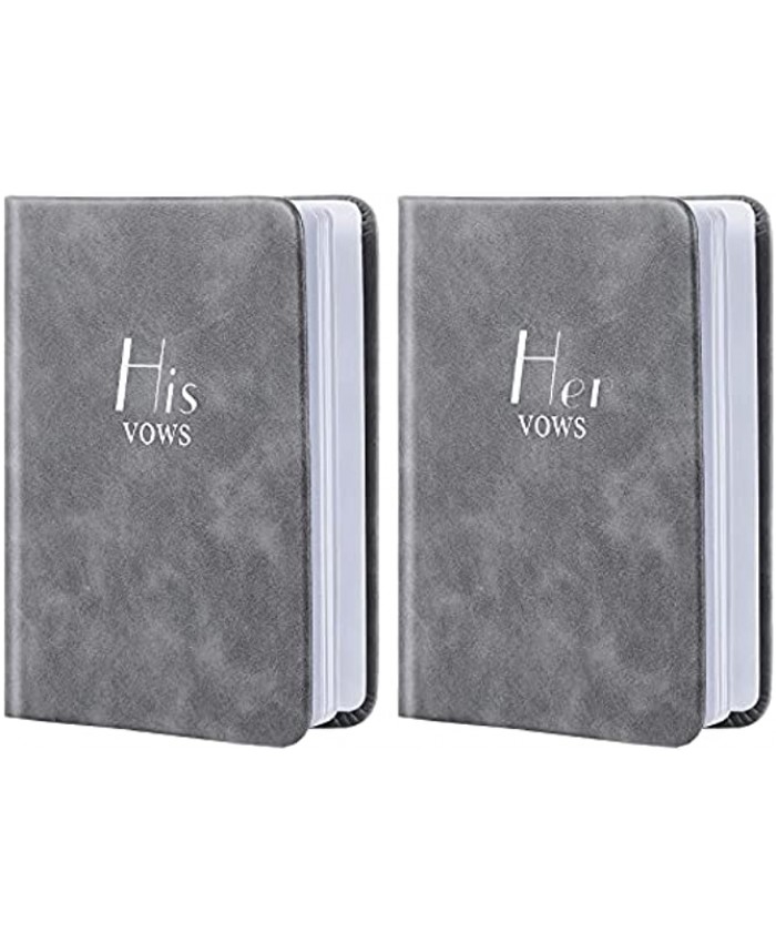 Zonon 2 Pieces Wedding Day Vow Book His and Her Vows Booklet Bridal Vow Book Keepsakes Paper Vow Booklet Set Wedding Officiant Books for Wedding Bridal Shower 5.5 X 3.9 Inch 40 Pages
