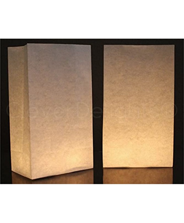 CleverDelights White Luminary Bags 20 Pack Wedding Christmas Holiday Luminaria