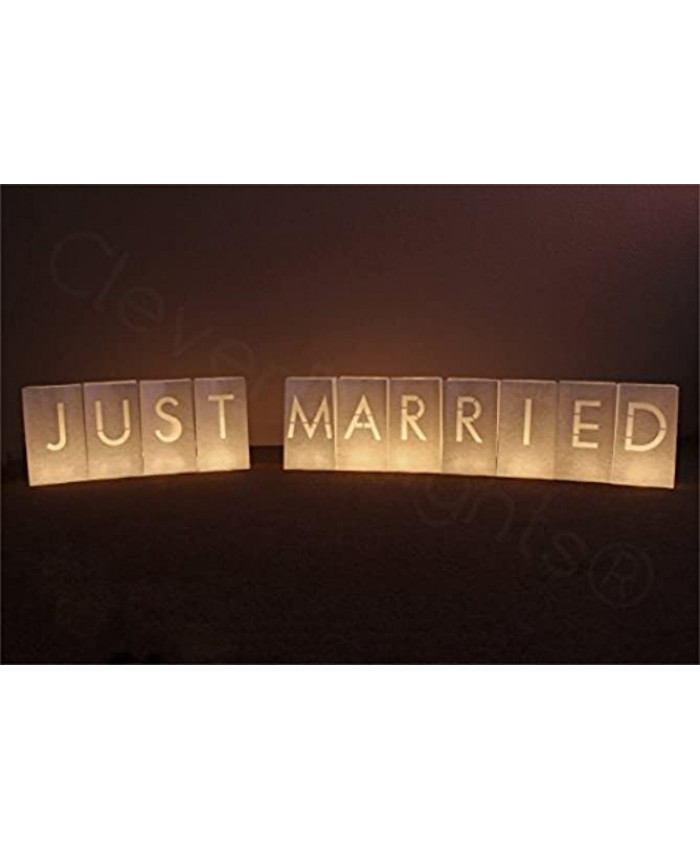 CleverDelights White Luminary Bags Just Married 11 Bags
