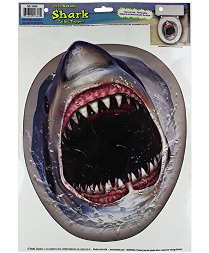 Shark Toilet Topper Peel 'N Place Party Accessory 1 count 1 Sh