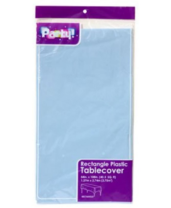 3-PACK DISPOSABLE PLASTIC TABLE COVERS TABLECLOTHS LIGHT BLUE