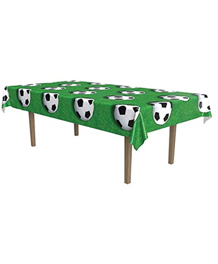 Beistle 54532 Soccer Ball Tablecover 54 by 108-Inch Green White Black