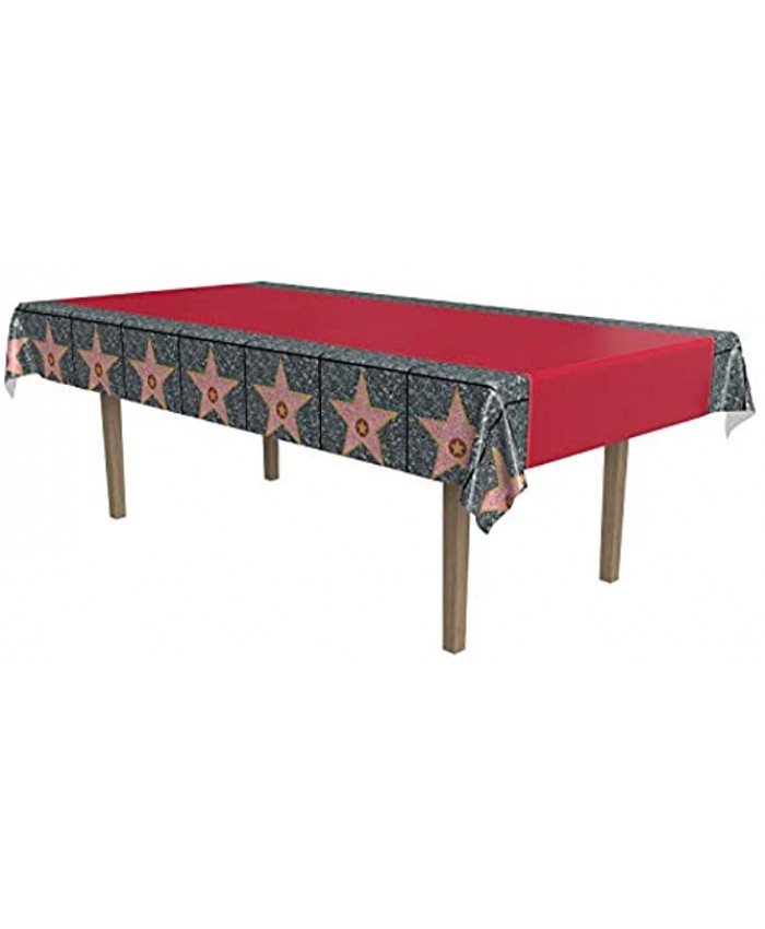 Beistle Carpet "Star" Tablecover 54 by 108-Inch Red