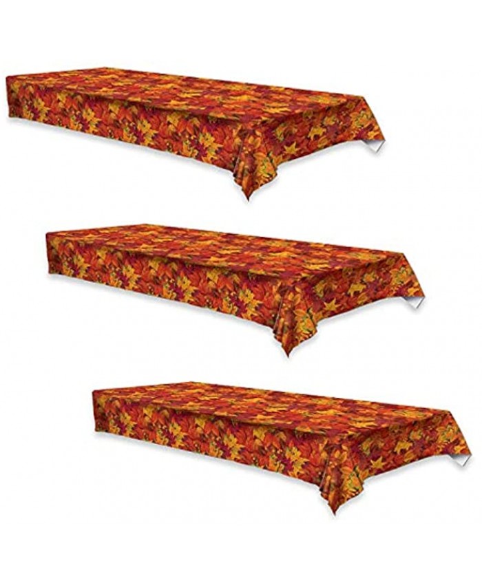 Beistle Fall Leaf Tablecover 3-Pack