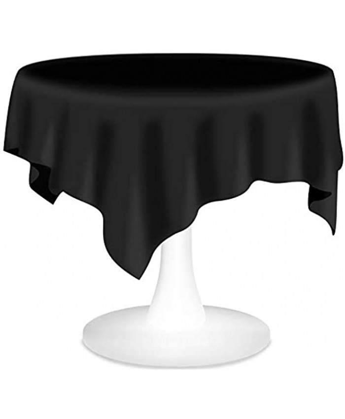 Black Plastic Tablecloths 3 Pack Disposable Table Covers 84 Inch Circle Shower Party Tablecovers PEVA Vinyl Table Cloths for Round Tables up to 6 ft and Picnic BBQ Birthday Wedding Catering Banquet