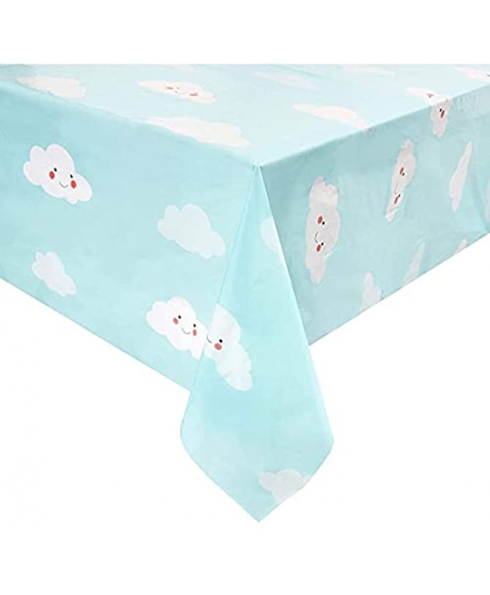 Cloud Party Table Covers for Kids Birthday 54 x 108 in 3 Pack