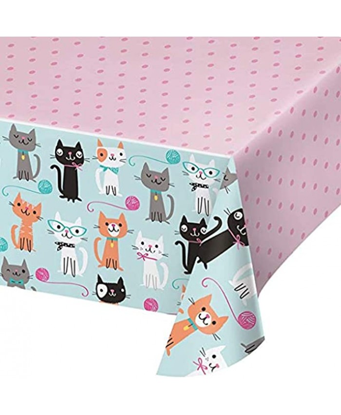 Creative Converting 329399 Cute Cats Plastic Tablecover 1 Pc